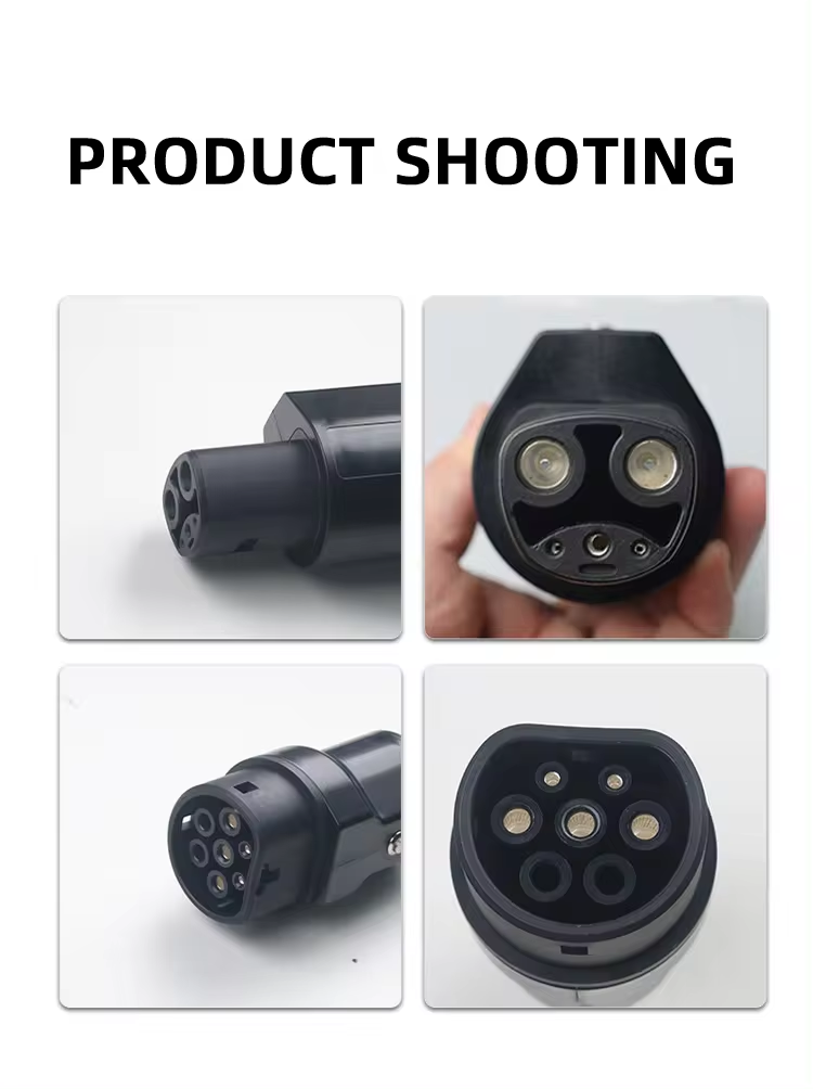 220v Black Electric Vehicle GBT to Tesla Adapter 7kw Ev Socket Charging Function for EV Charging Adapter