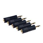 1/ 8 Inch Male to 6.35 mm Female Audio Cable Connectors , Mono Jack Adapter