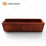 Solid Wood Composite Timber Metal Stand Flower Pot Holder Corten Steel Planter