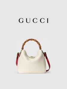 China White Leather Branded Shoulder Bag Gucci Princess Diana Handbag factory