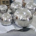 H245cm Hollow Sphere Stainless Steel Sculpture For Outdoor Decoration