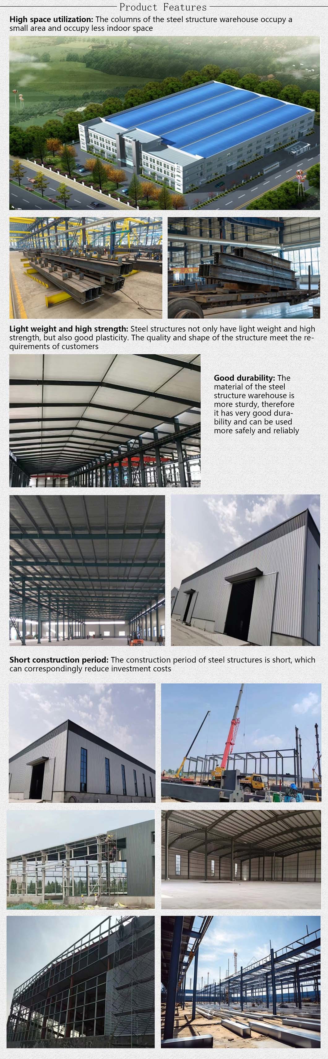 Light Weight Commercial Portal Workshop Steel Structure Free Design