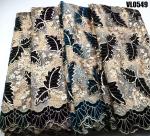 Nigerian Dress for Lady Dress Supoo Popular Tulle Lace with Velvet Lace African