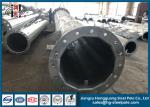 16m Galvanized Steel Pole With Flange Mode , Power Transmission Poles