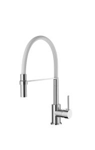 China White Polished High Pressure Kitchen Mixer Faucet Aerator Water Outlet 1 Hole factory