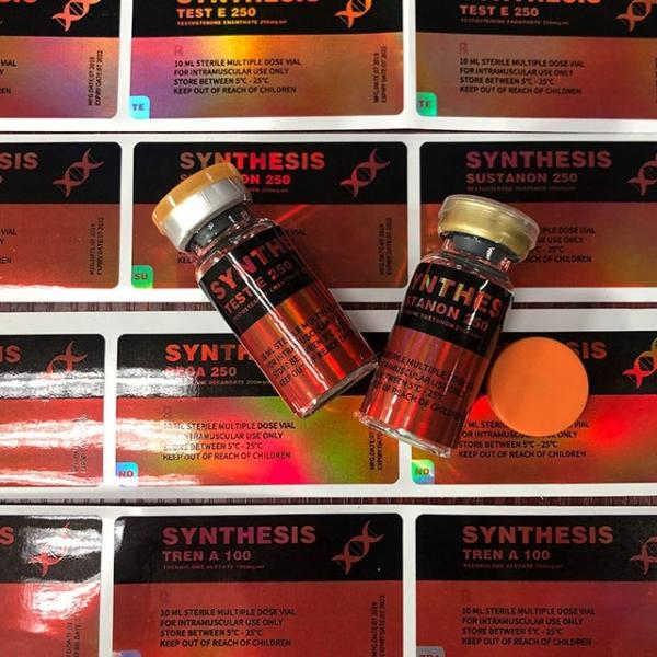 Synthesis Pharmaceutical Hologram 10ml Vial Labels Glossy Finish Self Adhesive