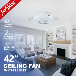 China Retractable 42 Inch Bladeless LED Ceiling Fan Indoor Remote Control factory