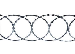 China BTO -22 Cross Blade Flat Barbed Wire Strip Razor Sharp Ribbon Silver Fencing factory