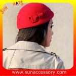 Hot sale Fashion 100% Australia wool felt ladies beret hats ,Red beret hats with