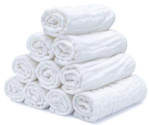 China Sustainable 100% Cotton Muslin Squares for Unisex Baby Reusable Muslin Face Cloth factory