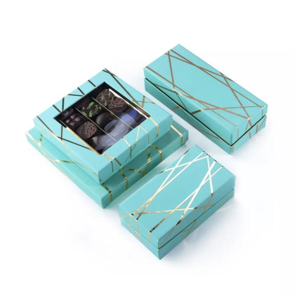 Cardboard Chocolate Packaging Boxes Varnishing 2mm Paperboard With Clear Window