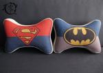 Marvel Heros Polyester Car Neck Pillows , Zipper Silk Cotton Dog Bone Cushion