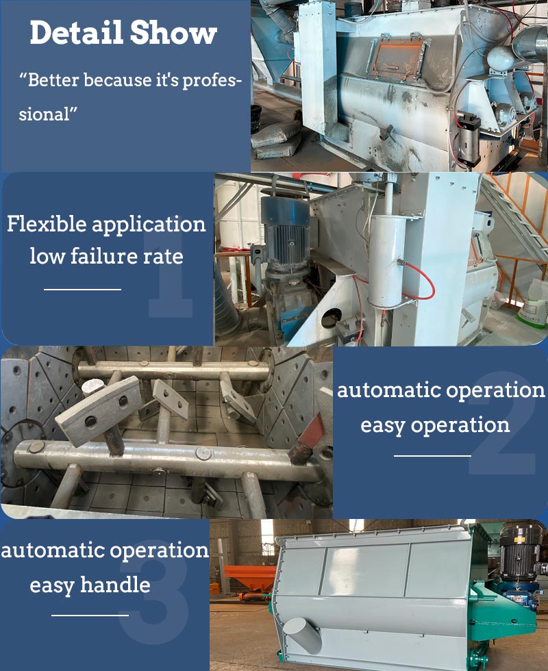Dual Shafts Paddle Powder Mixer 30Kw Dry Powder Blender High Efficiency