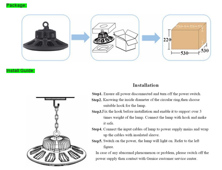 Hot Sale Industrial LED High Bay Light CRI>80 UFO High Bay 100 Watt for Warehouse