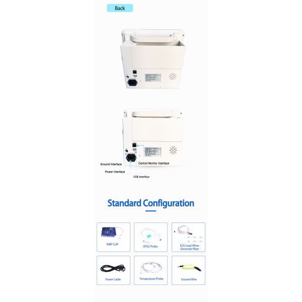 Electric Multi Parameter Patient Monitor with 7 Languages Support and 100-240V Power Supply for Neonatal Care