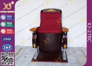 China Antique Solid Wood Auditorium Chairs With Solid Wood Armrest And Cup Holder factory