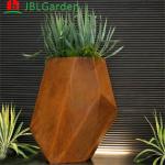 OEM Corten Steel Flower Pots Large Rusted Steel Planter Boxes Abrasion Proof