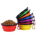 Pet Bowls Collapsible TPE Foldable Silicone Dog Food Feeding Bowl Travel Rounded