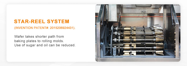 Rolled Sugar Cone Production Line Cookies Crispy Cone Making Machine