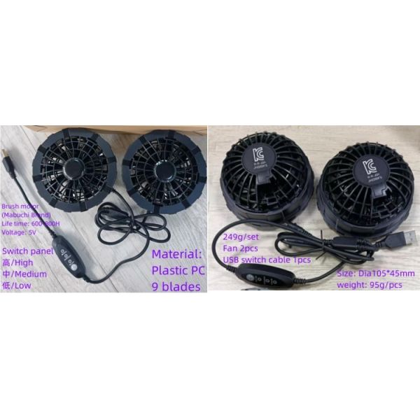 HADYFAN Jacket Cooling Fan With Japanese Brand Brush Motor Standard Outer Diameter 105mm