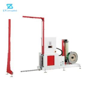 China PLC Carton Packing Machine Vertical Double PET PP Strap Corrugated Cardboard Box factory