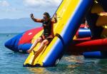 Giant Island Inflatable Water Park Inflatable Floating Water Slides Anti UV
