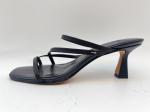Summer Soft Ladies Slippers Black Womens Open Toe Low Heel Shoes
