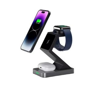 China ABS Material Wireless Charger 3-in-1 Magnetic Charger With 15W Fast Charging factory
