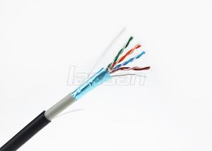 China PVC + PE Jacket CAT5E FTP Cable , Waterproof 24AWG 2 Pair Shielded Cable factory