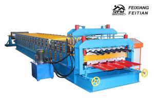 China 1100 Glazed Tile Double Layer Roll Forming Machine For Building Material factory