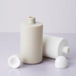 400ml White/Grey cylindrical smooth bottle with white Lid for shampoo lotion