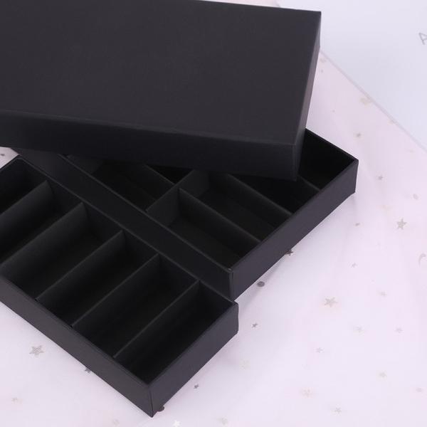 Black Top And Bottom Cover Essential Oil Packaging Box Cosmetic Box Can Print LOGO
