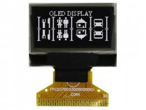 China PMOLED Display 0.96 Inch 30 Pins 128x64 Dots Oled Lcd Display White I²C COG Graphic Monochrome factory