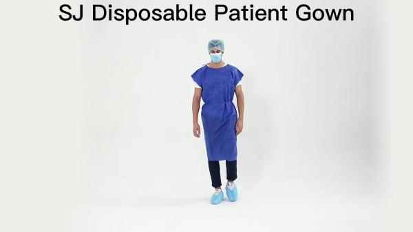 OEM Patient Gown Hospital Open Shoulder Patient Gown SMS Short Sleeve Hospital
