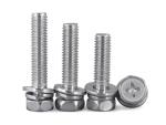 Stainless Steel Cross Recessed Hexagon Bolt With Lock Washer And Plain Washer
