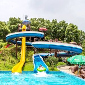 China Thrilling Water Slides Open Spiral Slide With Custom Design And Color factory