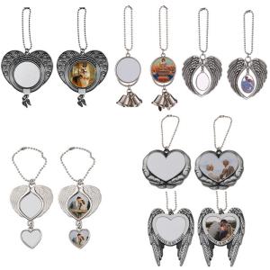 China Sublimation Angel Wing Car Ornament Personalized Car Pendant factory