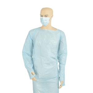 China Anti Dirt CPE Disposable Protective Clothing With Thumb Loop factory