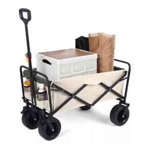 China Iron Foldable Wagon Cart Camping Easy to Maneuver Collapsible Garden Cart factory