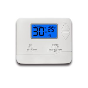 China Riseem White LCD Display Digital Room Non-programmable Thermostat For HVAC Systems on sale