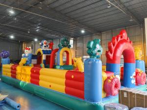 China Custom Kitty Cat Doraemon Inflatable Play City Inflatable House Slide Castle For The Kids factory