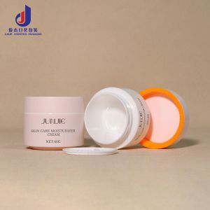 China Empty PP Plastic skincare Scrub Cream Jars Various Sizes for Skin Care Colors 30g 50g 60g Colored Lids for Face Body Care on sale