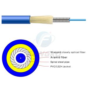 China Single Mode Simplex Armored Optical Fiber Cable GJSFJV With PVC Jacket factory