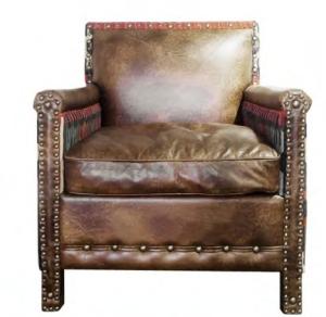 China DF-1858 EUROPEAN STYLE lounge chair,single Brown leather sofa factory