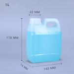 1L Empty Plastic Jerry Can Tamper Proof Cap for Chemicals Storage and Square