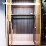 Luxury Customized Wardrobe Closet UV Lacquer Gold Fitted Bedroom Wardrobe