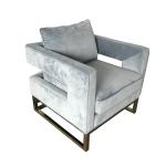 Hot sale blue velvet fabric sofa with gold metal base,wedding event rental