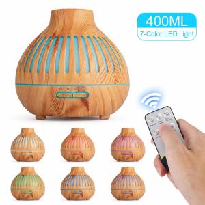 China 10W 400ML Wood Grain hollow Aromatherapy Humidifier factory