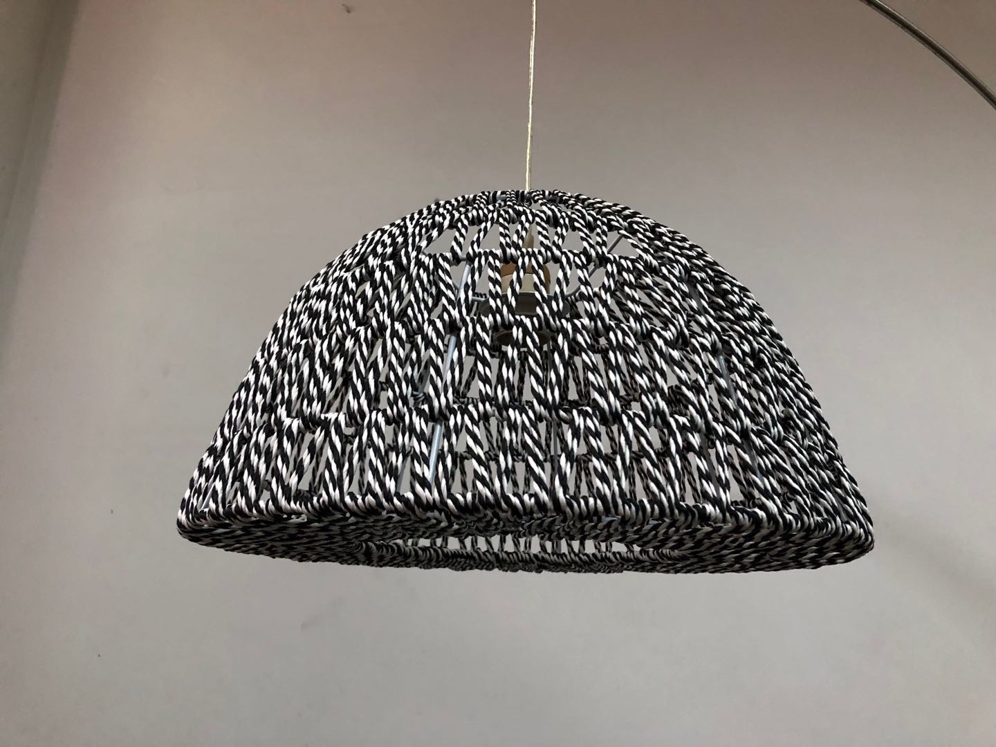Woolen Yarn String Lamp Shade Bowl Shaped Woven Vintage Hanging