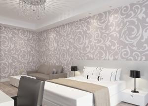 China Eco - Friendly Silver Leaf Pattern Modern Removable Wallpaper for TV Background factory